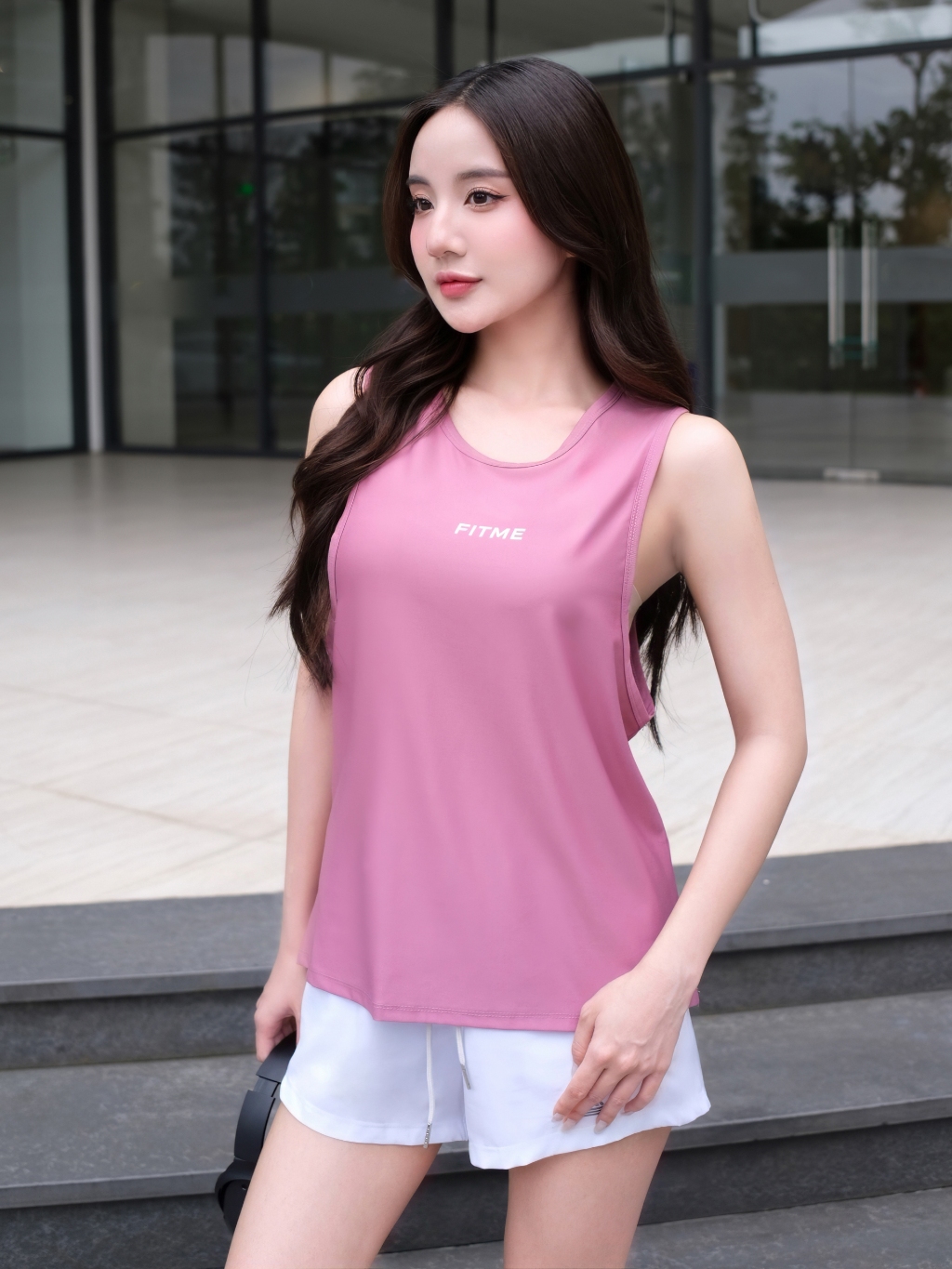 Ảnh Áo tank top tập gym nữ Fitme Simple ba lỗ thoáng khí chạy bộ chất liệu co giãn thoải mái thấm hút mồ hôi ATTS01 3