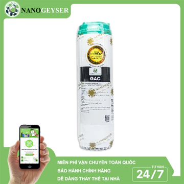 Lõi lọc nước số 2 máy RO, Lõi than GAC dạng xốp, Dùng cho các dòng máy lọc nước RO, Kangaroo, Karofi, Aqua...