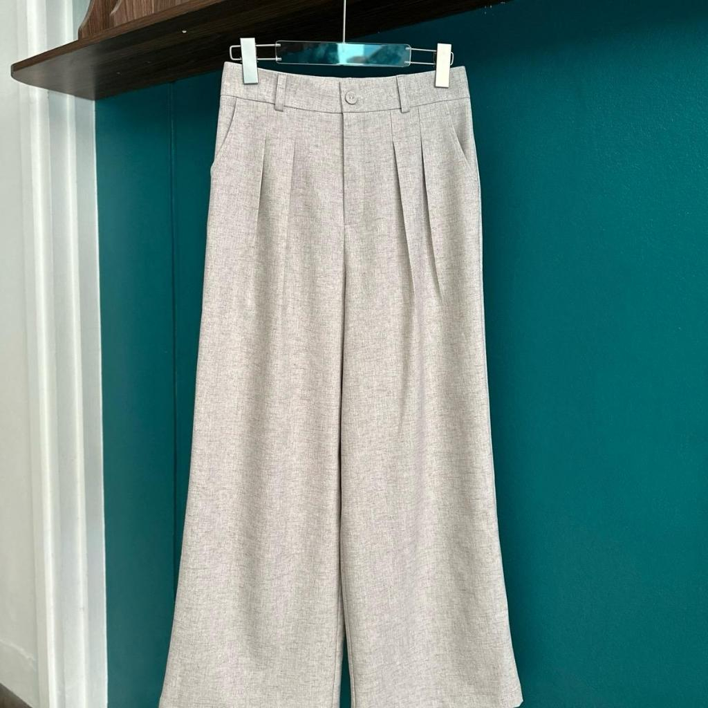 LÀ EM | Quần Latte dài - Quần suông nữ chất liệu chéo Hàn cao cấp không nhăn nhàu Women Pants