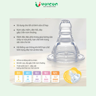 Núm ty cổ hẹp Pigeon siêu mềm chính hãng tích hợp van chống sặc cao cấp an toàn cho bé từ sơ sinh