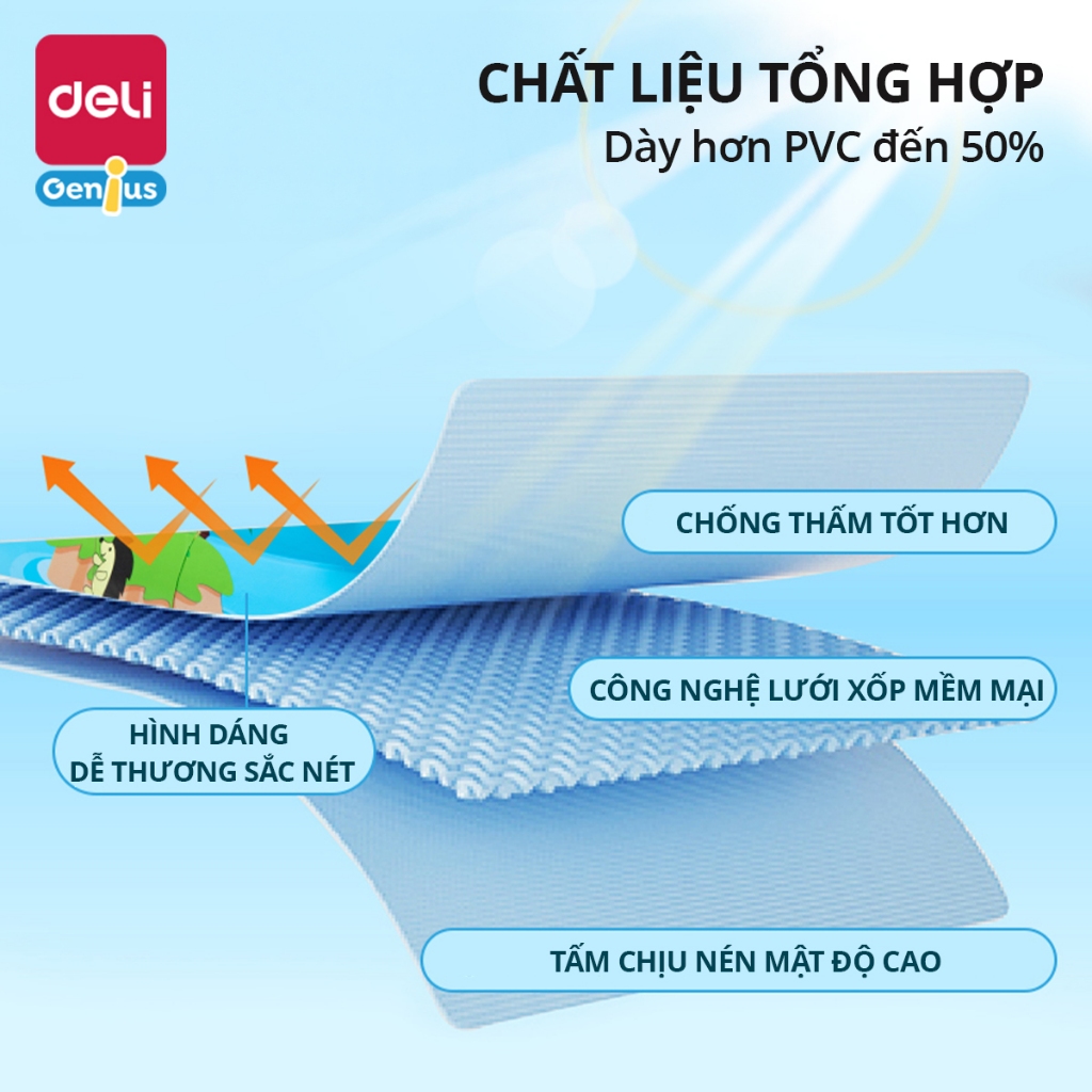 [DEAL SỐC ] Bể Bơi Phao Cho Bé Deli 3 Tầng Thành Cao, Hồ Bơi Trẻ Em Gấp Gọn, Nhựa PVC An Toàn, Đáy Chống Trượt, Nhiều Kí