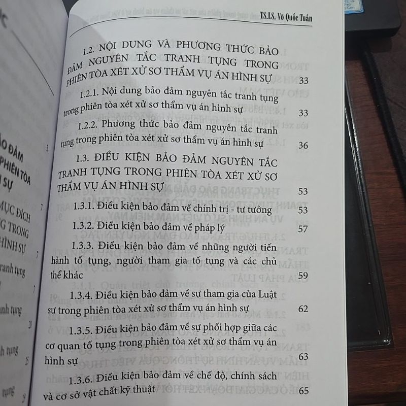 Sách - Bảo đảm nguyên tắc tranh tụng trong phiên tòa xét xử sơ thẩm vụ án hình sự ở Việt Nam hiện nay (NXB Tư Pháp)