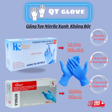 Găng tay cao su y tế, Găng tay y tế không bột Nitrile, sử dụng an toàn cho phòng khám, Spa thẩm mỹ