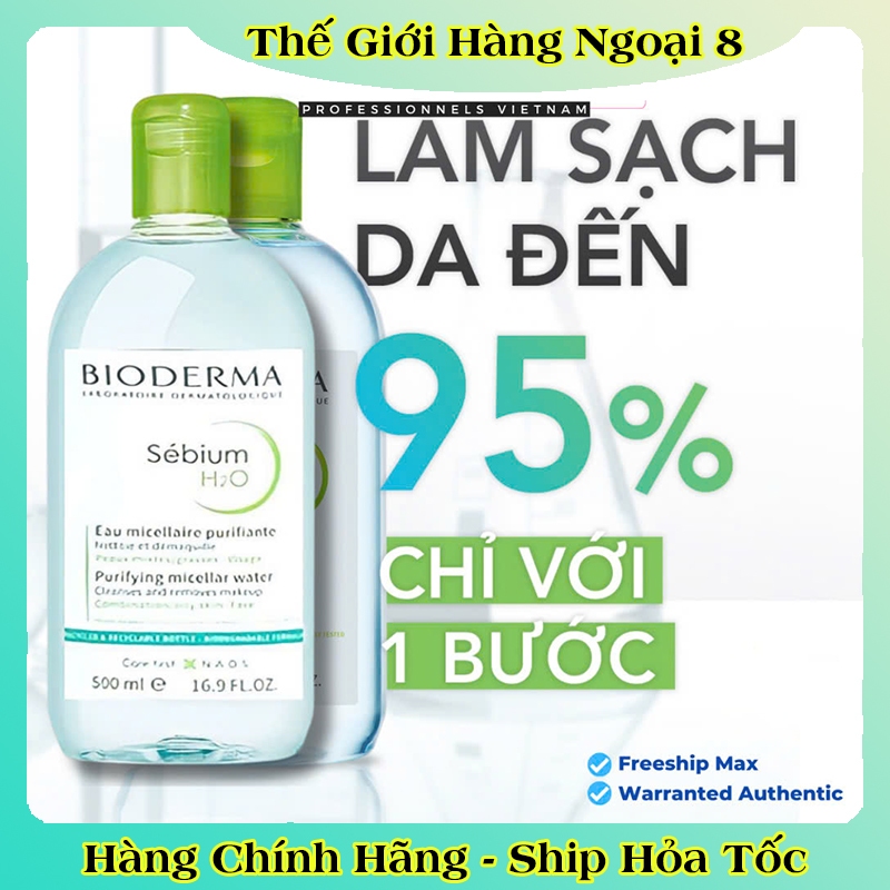 [CHÍNH HÃNG] Nước Tẩy Trang Bioderma Dành Cho Da Dầu Mụn Và Da Nhạy Cảm, Sạch Sâu Lành Tính 500ml của Pháp