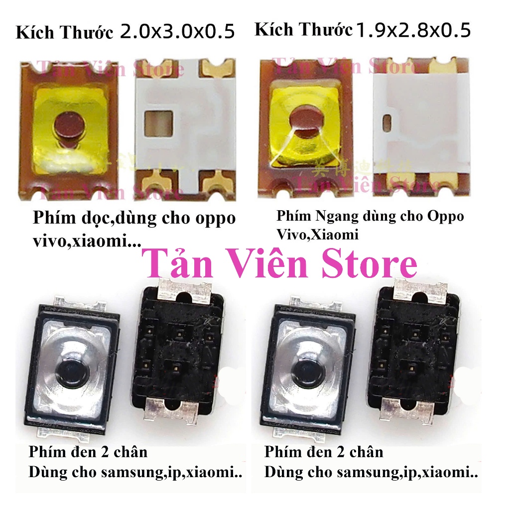 Set 10c-50c Công tắc,phím nguồn,Phím volum của điện thoại vivo.oppo.ip... và các máy android khác.Nhập khẩu chính ngạch