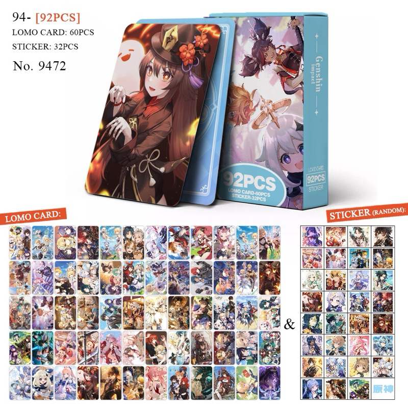 [Lomo Genshin Impact 92] Bộ 60 lomo card Genshin Impact photocard + 32 ...