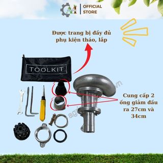 Đầu bơm nước gắn máy cắt cỏ 7T/9T trục 26-28mm - Hợp kim nhôm chống ăn mòn, kèm phụ kiện_ Agrimachi