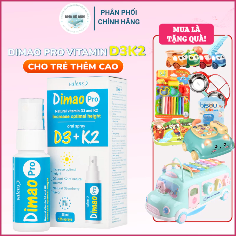 Dimao pro D3k2 - Hỗ Trợ Tăng Chiều Cao Cho Trẻ, Hỗ Trợ Xương Chắc Khỏe