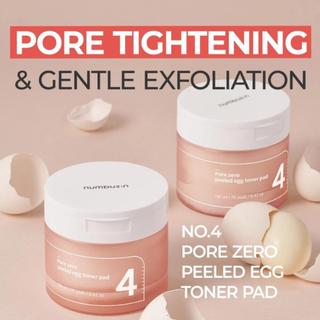 Nước hoa hồng dạng miếng NUMBUZIN No.4 Pore Zero Peeled Egg hỗ trợ se khít lỗ chân lông 70Pads/190ml
