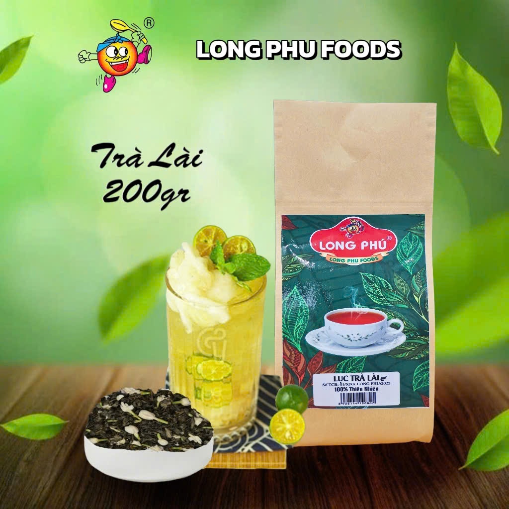 Lục Trà Lài Túi Nâu Long Phú Gói 200g - Nguyên Liệu Trà Sữa, Nước Trà, Thơm Lâu, Đậm Vị