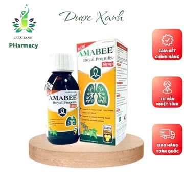 Siro Ho Keo ong Amabee Royal Propolis Hỗ trợ giảm ho , long đờm , ho lâu ngày , khản tiếng -Lọ 100ml