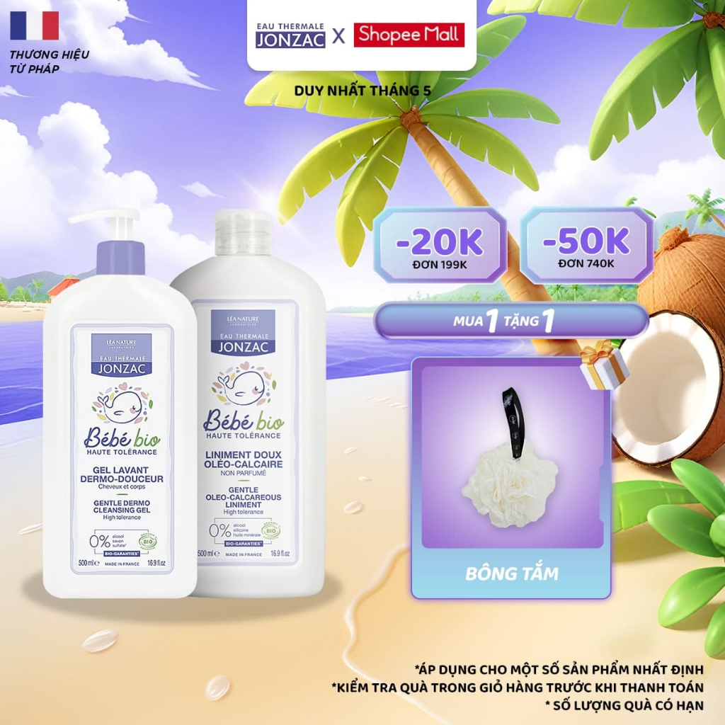 Ảnh Combo Gel Tắm Gội Hữu Cơ 500Ml và Dung dịch vệ sinh chống hăm tã hữu cơ dành cho bé sơ sinh (500Ml-1L) 1