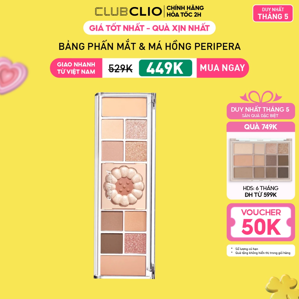Ảnh (Ver. Cherry) Bảng Phấn Mắt & Má Hồng Peripera All Take Mood Like Palette 8g 1