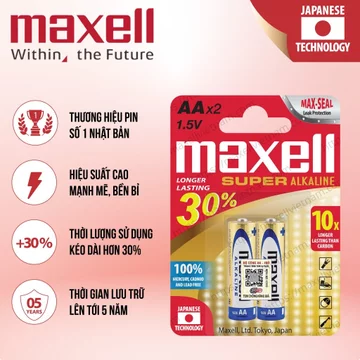 Pin Tiểu AA (LR6) Maxell Super Alkaline 1.5V Chính Hãng - Pin Remote, Pin Đồ Chơi, Pin Đồng Hồ, Pin Mic Không Dây