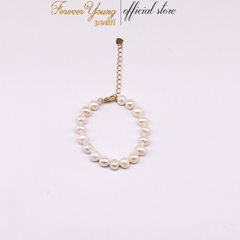 [LOẠI AAA] VT12 - Vòng Tay ngọc Trai Tự Nhiên 7-8 li dài 17cm, Dây Nối 5cm – Thanh Lịch Và Tinh Tế
