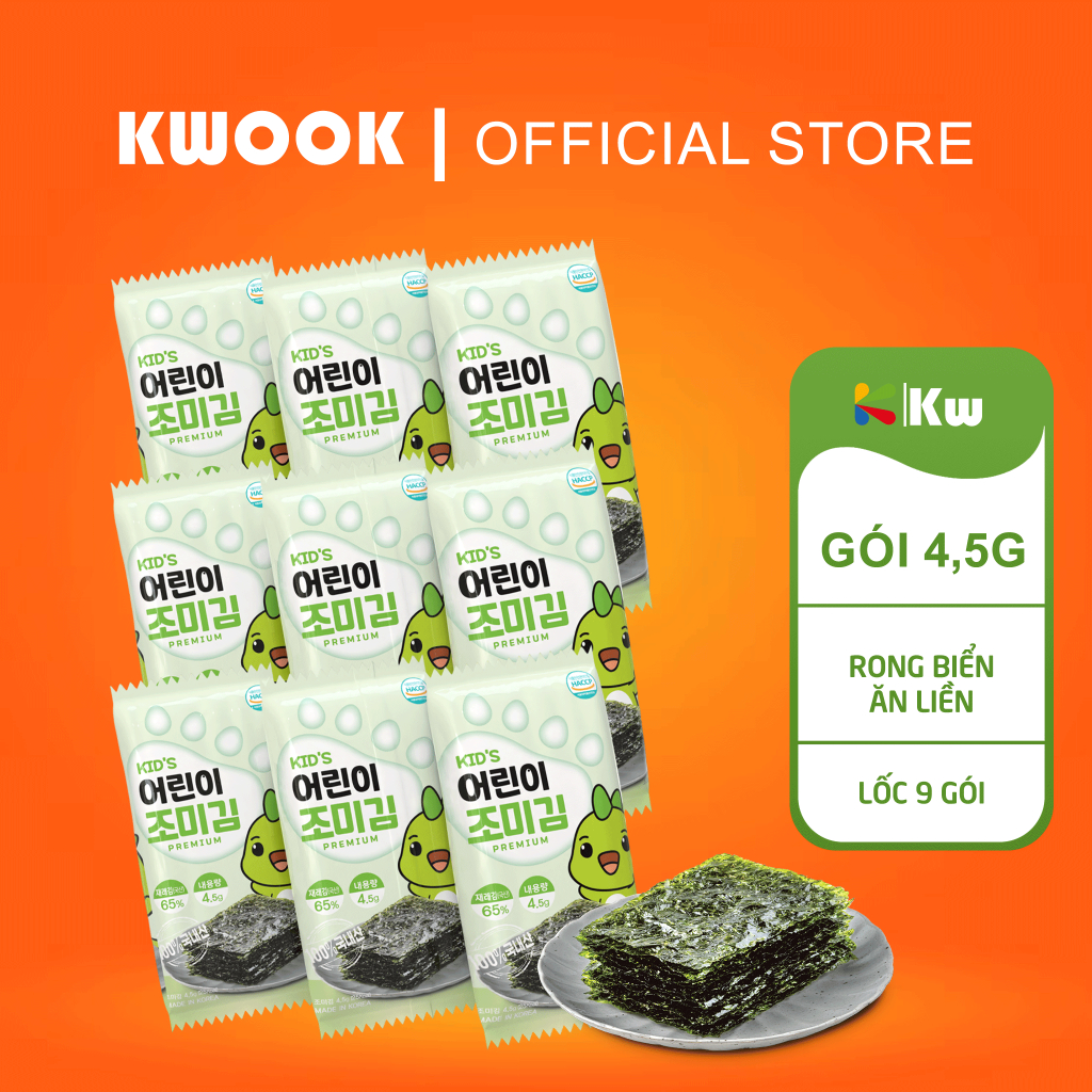 [LỐC 9 GÓI] Rong Biển Ăn Liền Khủng Long Kwook Cho Bé (4,5g x 9 gói ...