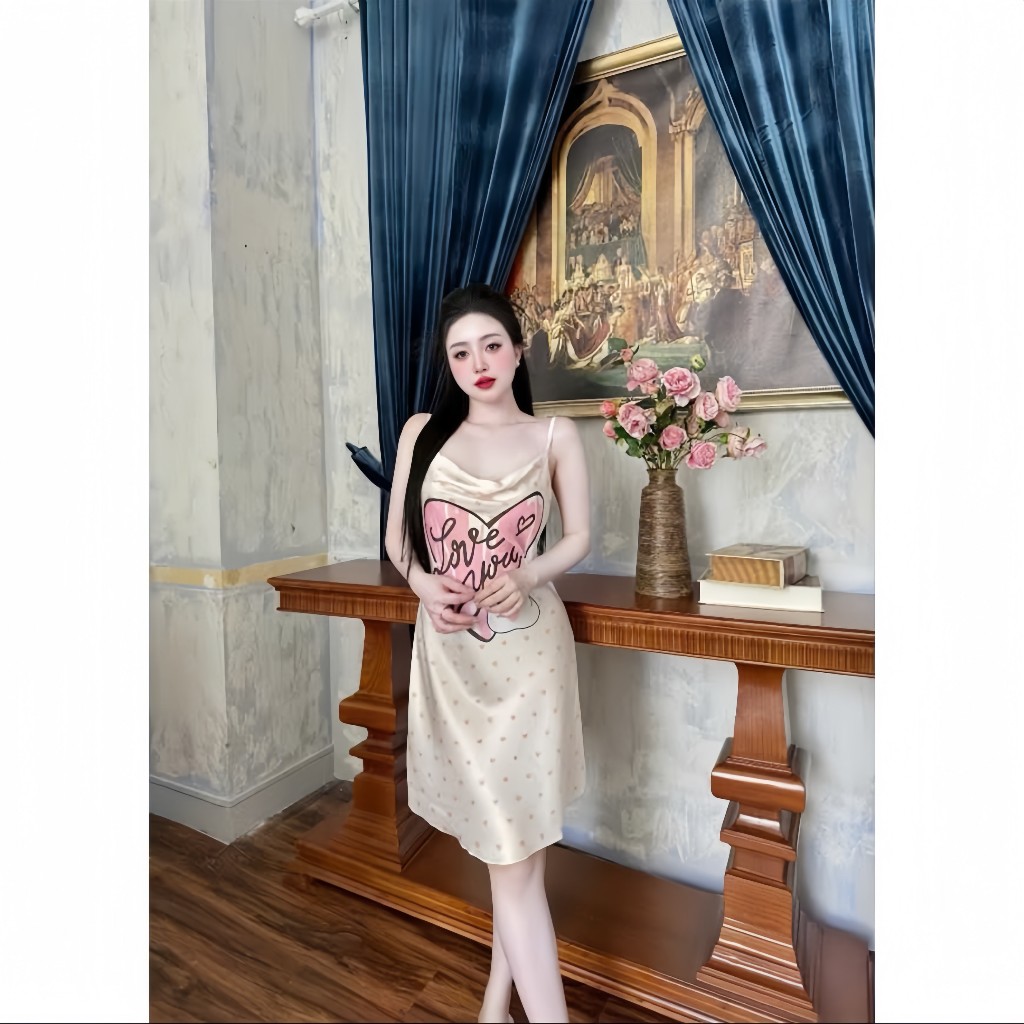 Ảnh Đầm ngủ Váy ngủ cao cấp Hisexy Lụa Satin Dáng Xuông Liền Thân MD97 4
