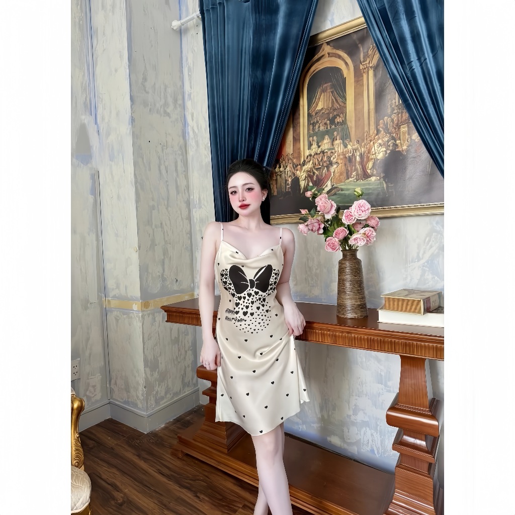 Ảnh Đầm ngủ Váy ngủ cao cấp Hisexy Lụa Satin Dáng Xuông Liền Thân MD97 3