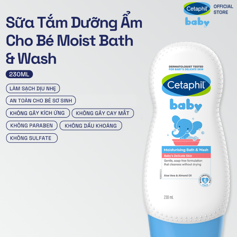 Ảnh Sữa tắm dưỡng ẩm dịu lành cho bé CETAPHIL BABY MOIST BATH & WASH 230ML 1