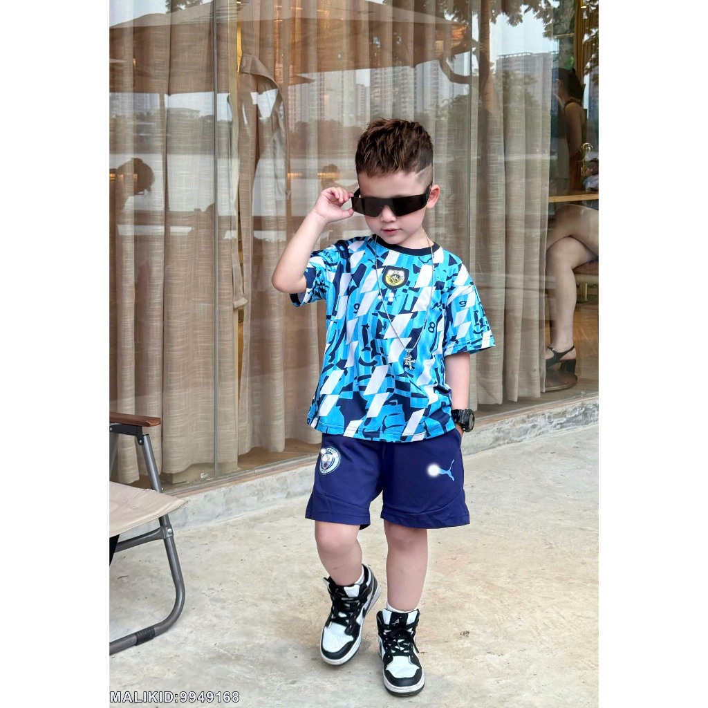 Bộ Hè Bé Trai Thể Thao Mờ U Vằn Màu Sắc Siêu Đẹp - Bộ Cộc Bé Trai Thể Thao Đội Tuyển Mờ U Hàng Cao Cấp