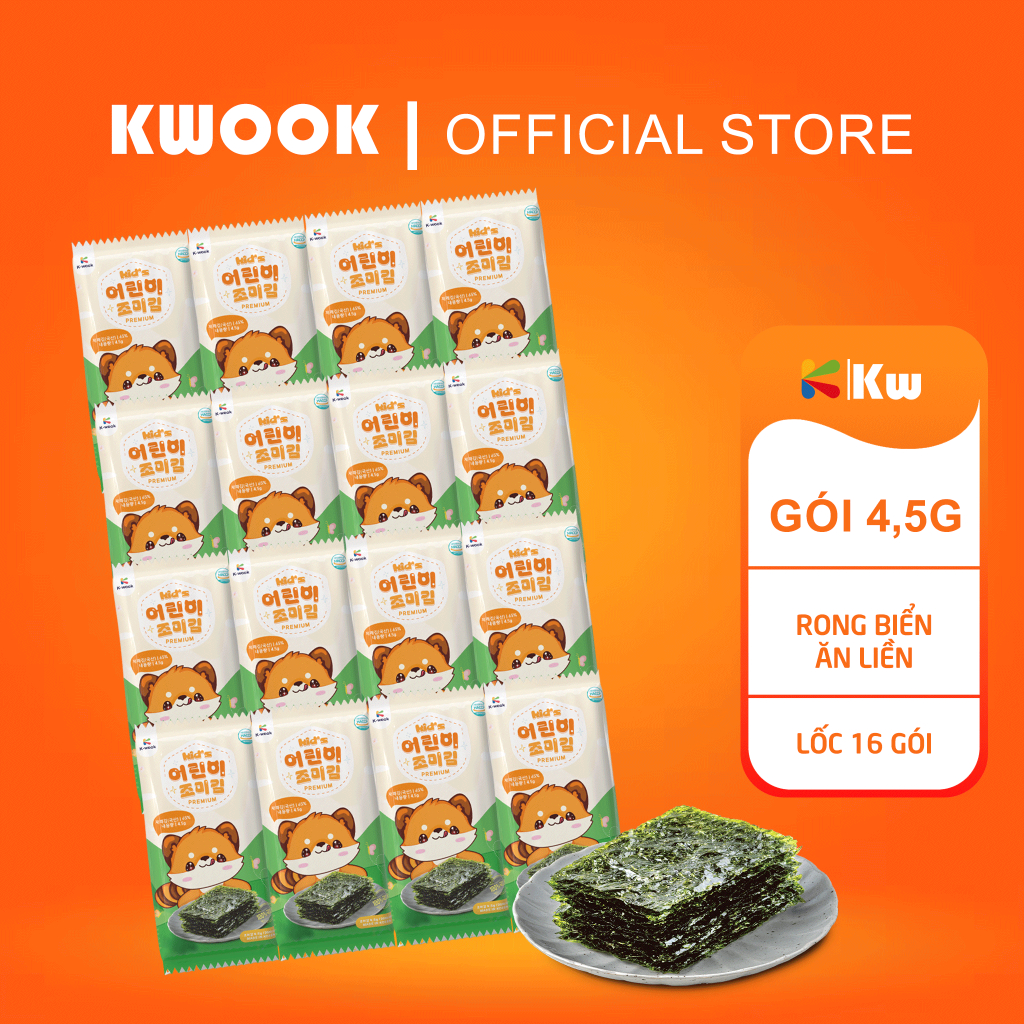 [LỐC 16 GÓI] Rong Biển Ăn Liền Gấu Mèo Kwook Cho Bé (4.5g x 16 gói ...