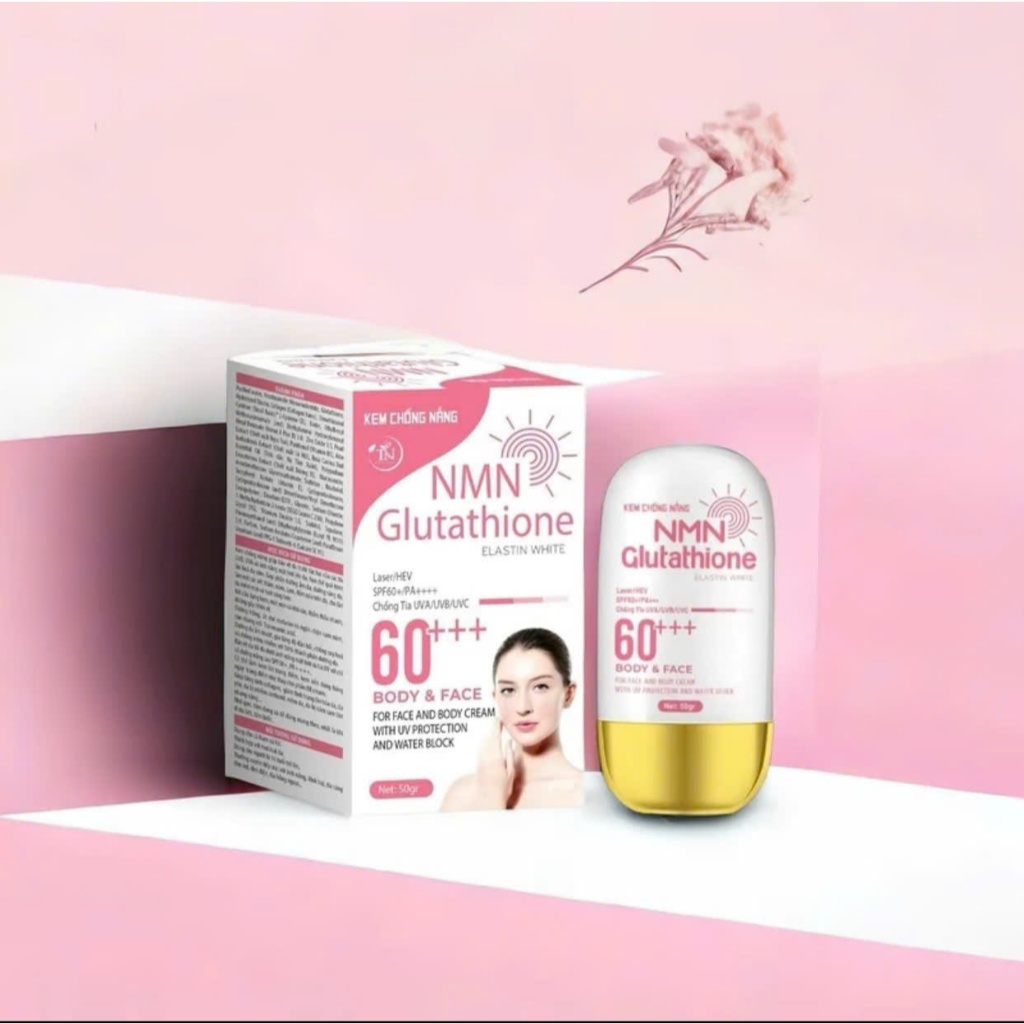 Kem Chống Nắng NMN Glutathione Elastin White SPF60+++ 50g Skincare Làm Đẹp  Da