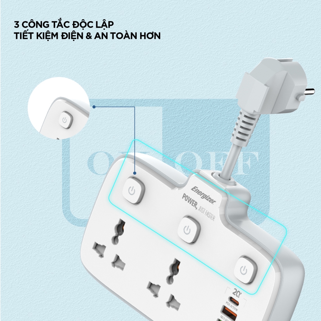 Ảnh Ổ điện thông minh đa năng AC kèm USB-A và USB-C sạc nhanh PD ( đến 65W) - Hàng chính hãng, bảo hành 1 năm 4