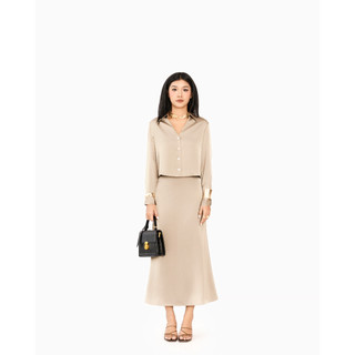 Áo Sơ Mi Lụa Nữ JP FASHION Vải Lụa Cao Cấp Mềm Mại, Sơ Mi Lụa Form Lửng Tay Dài 10611764