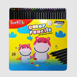 Bút chì màu Smartkids SK-CP3002 24 màu tô, hộp kim loại