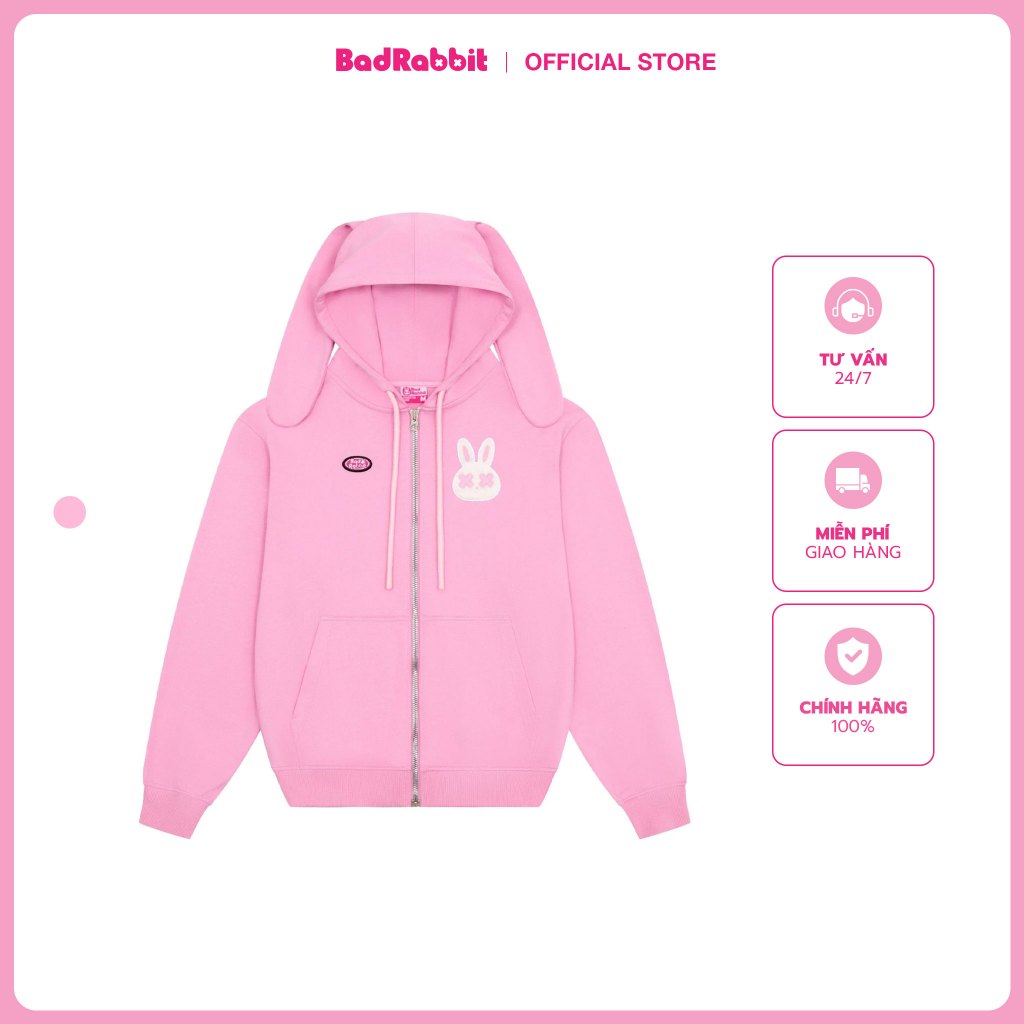 Áo Hoodie Zip PINKIE RABBIT HOODIE - Local Brand Chính Hãng - BAD ...