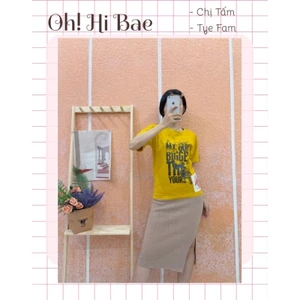Áo thun in chữ form ôm nhẹ style y2k (sẵn)