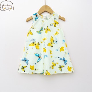 Váy Lanh bé gái, Đầm Lanh bé gái sát nách dáng suông ChuChoaKids [VBC24]