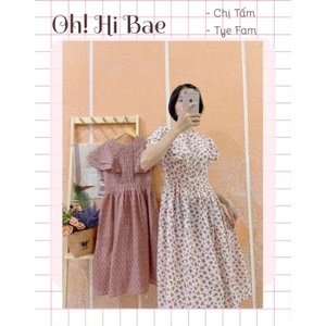 Đầm hoa midi tiểu thư (sẵn)
