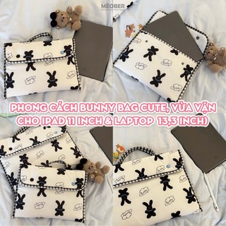 Túi chống sốc Bunny Bag cho iPad & Laptop - Thiết kế tối giản, hoạ tiết thỏ dễ thương, lót đệm êm ái bảo vệ tối đa by Mè