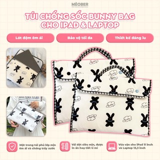 Túi chống sốc Bunny Bag cho iPad & Laptop - Thiết kế tối giản, hoạ tiết thỏ dễ thương, lót đệm êm ái bảo vệ tối đa by Mè