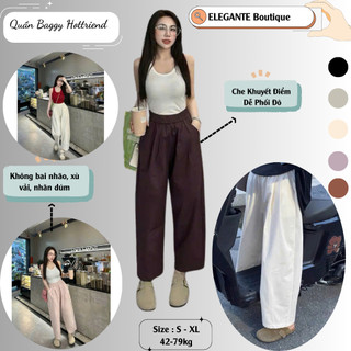 Quần Ống Đứng ELEGANTE Vài Chéo Hàn Cao Cấp Siêu Tôn Dáng, Không Nhăn, Không Xù Vải, Phối Đồ Cực Dễ Dàng.