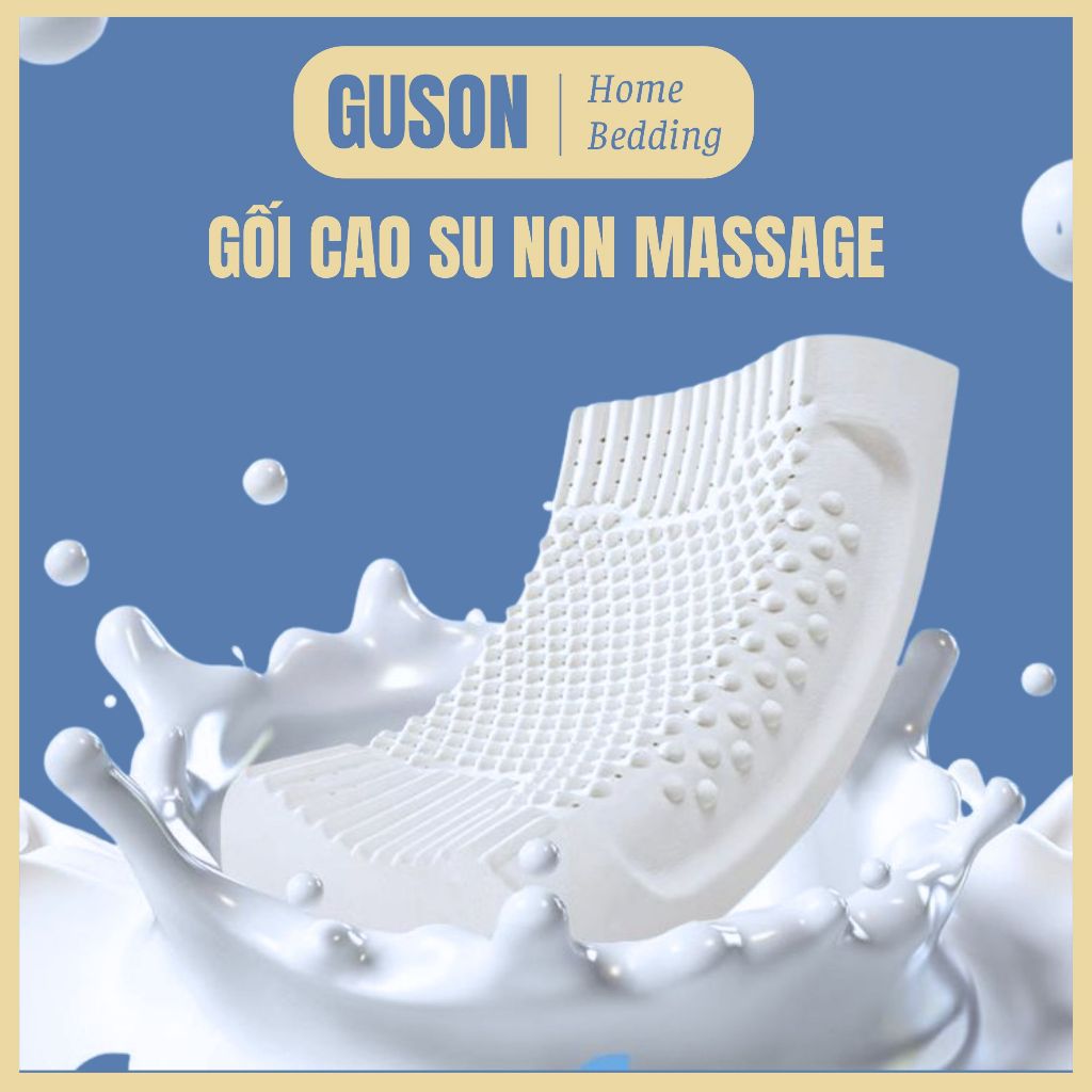 GUSON Gối cao su thiên nhiên massage cổ, giảm đau cổ vai gáy, lưu thông máu, giảm ngủ ngáy