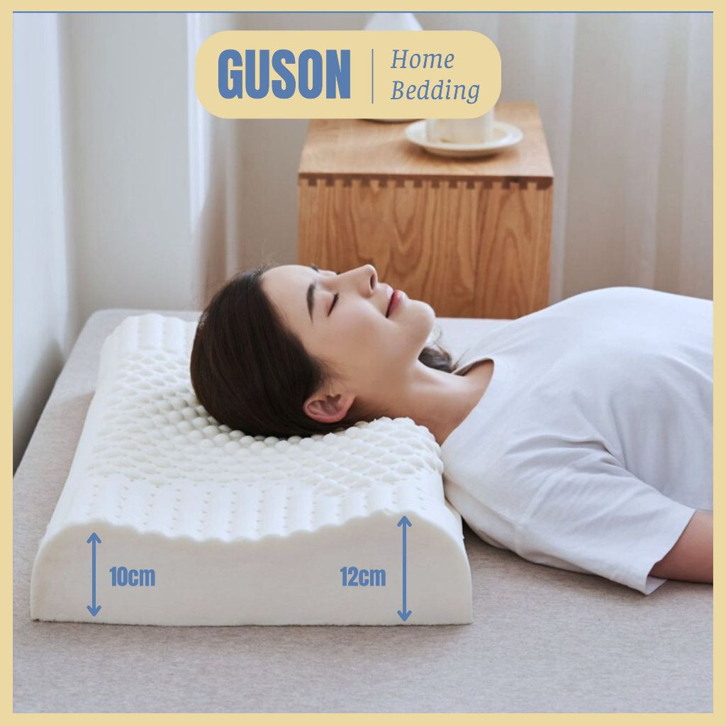 GUSON Gối cao su thiên nhiên massage cổ, giảm đau cổ vai gáy, lưu thông máu, giảm ngủ ngáy