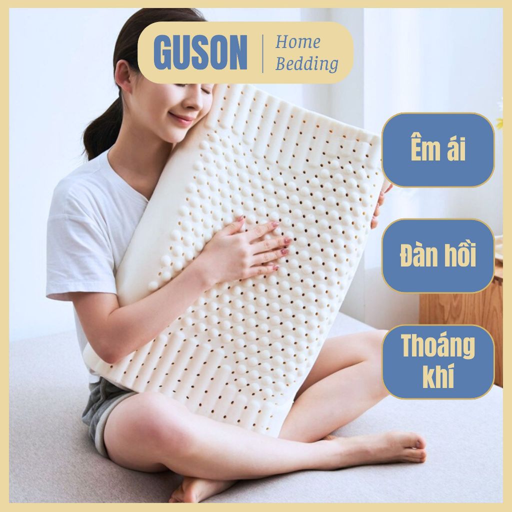GUSON Gối cao su thiên nhiên massage cổ, giảm đau cổ vai gáy, lưu thông máu, giảm ngủ ngáy