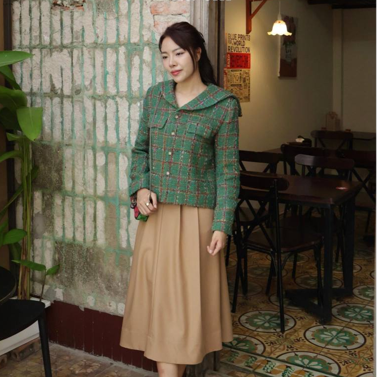 LÀ EM | Chân váy Hạnh Nhân - chân váy nữ chất liệu chéo cao cấp mềm mịn đứng dáng