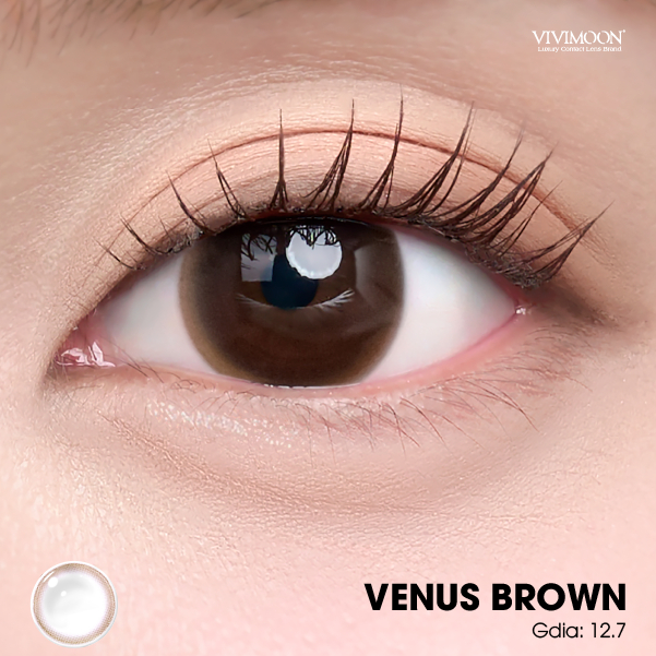 Ảnh Lens khóa ẩm cận 1 ngày Venus Brown VIVIMOON màu nâu tự nhiên (Giá 01 chiếc) 2