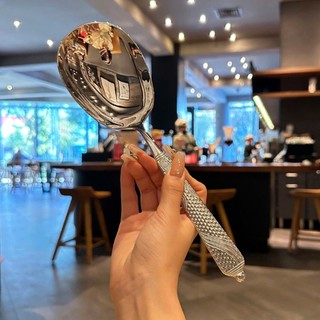 Thìa muỗng inox bản to [427], muỗng nông lòng dùng chia thức ăn, múc soup inox 316 cứng và sáng bóng dài 25cm