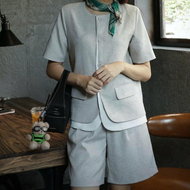 LAEM | Quần LATTE - Quần Blazer đùi chất liệu chéo Hàn cao cấp dành cho mùa thu đông
