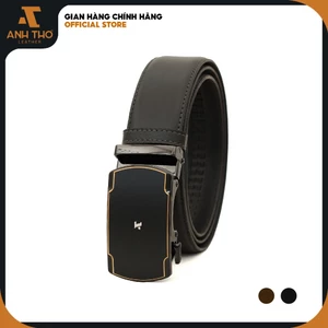 Thắt lưng nam da bò Nappa nhập khẩu MNT4-24, khoá đen nhám sang trọng, Anh Thơ Leather