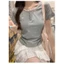 Áo thun cộc tay phối ren, áo babytee in nơ cổ tròn cách điệu phong cách nhẹ nhàng Đại Lục N06