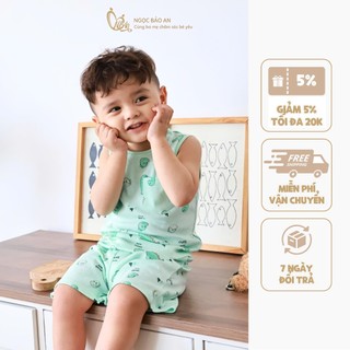 HONEY (1-8Y) Bộ quần áo sát nách borib mềm mịn, thoáng mát, thấm hút mồ hôi tốt dành cho bé trai từ 10kg đến 27kg