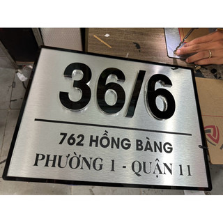 ( Giao Hoả Tốc) bảng số nhà alu bạc xước phủ nhôm, cao cấp, số nổi