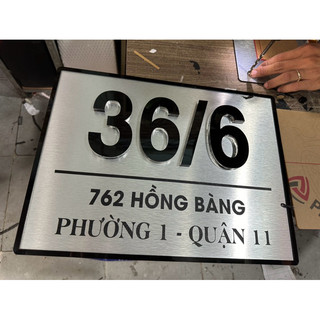 ( Giao Hoả Tốc) bảng số nhà alu bạc xước phủ nhôm, cao cấp, số nổi