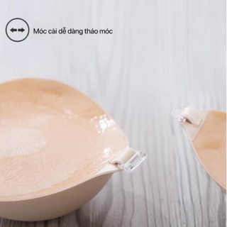 Miếng dán ngực VANVENE, áo dán silicon cài trước đệm dày 6cm siêu chắc chống nước tái sử dụng nhiều lần