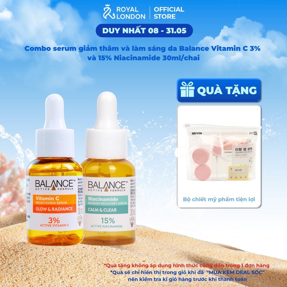 Ảnh Combo serum giảm thâm và làm sáng da Balance Vitamin C 3% và Niacinamide Serum 30ml/chai 1